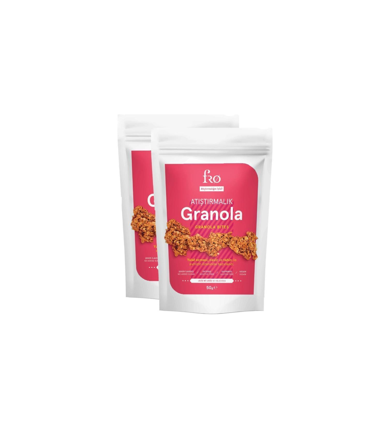 FRO 2-Piece Snack Granola Vegan Gluten-Free Sugar-Free Snack Healthy Snack Granola - Buy Online on GoSupps.com
