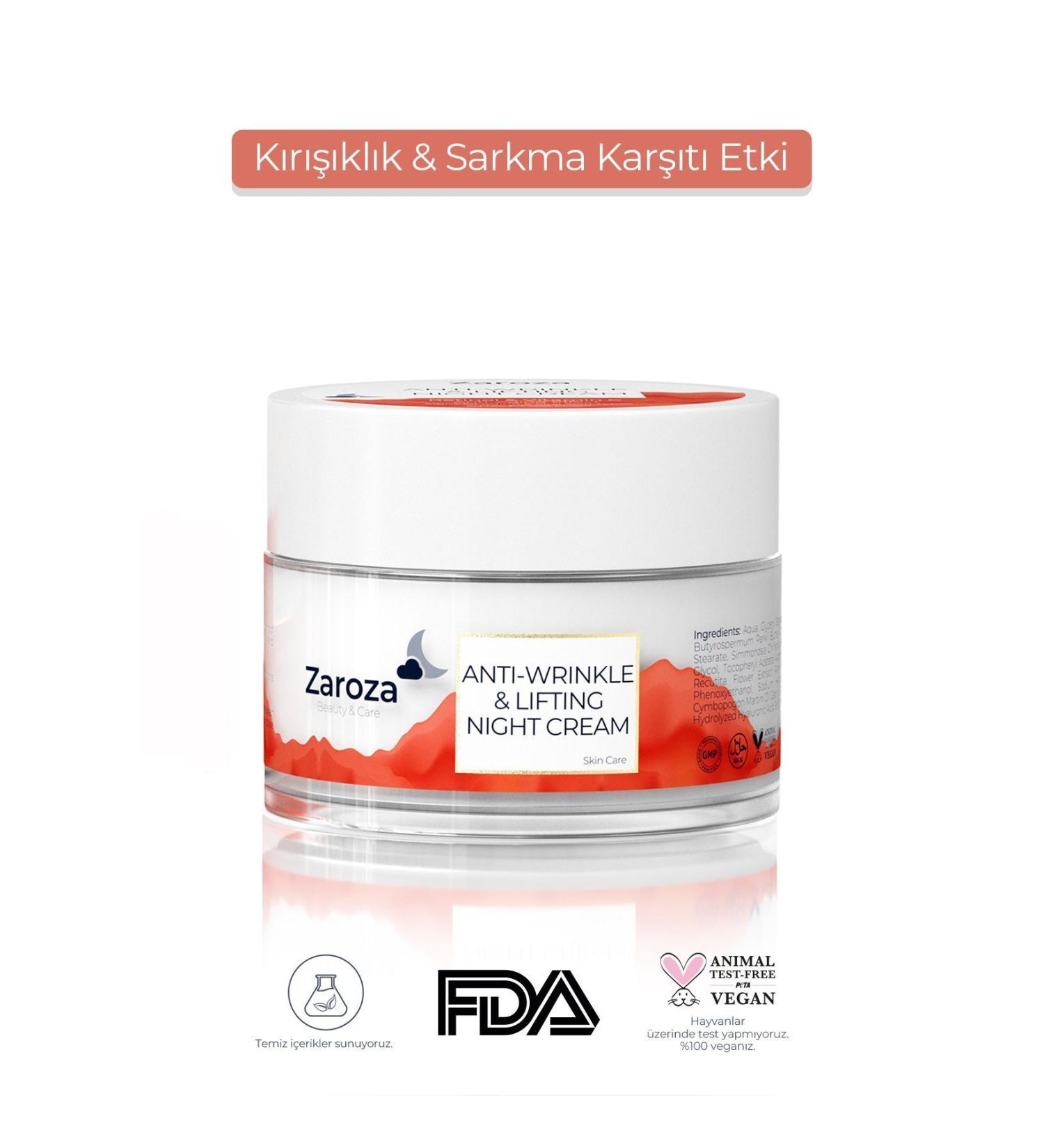 ZAROZA Anti-wrinkle & Lifting Night Cream 50 ml | Anti-Wrinkle & Sagging Retinol Night Cream 50 ml