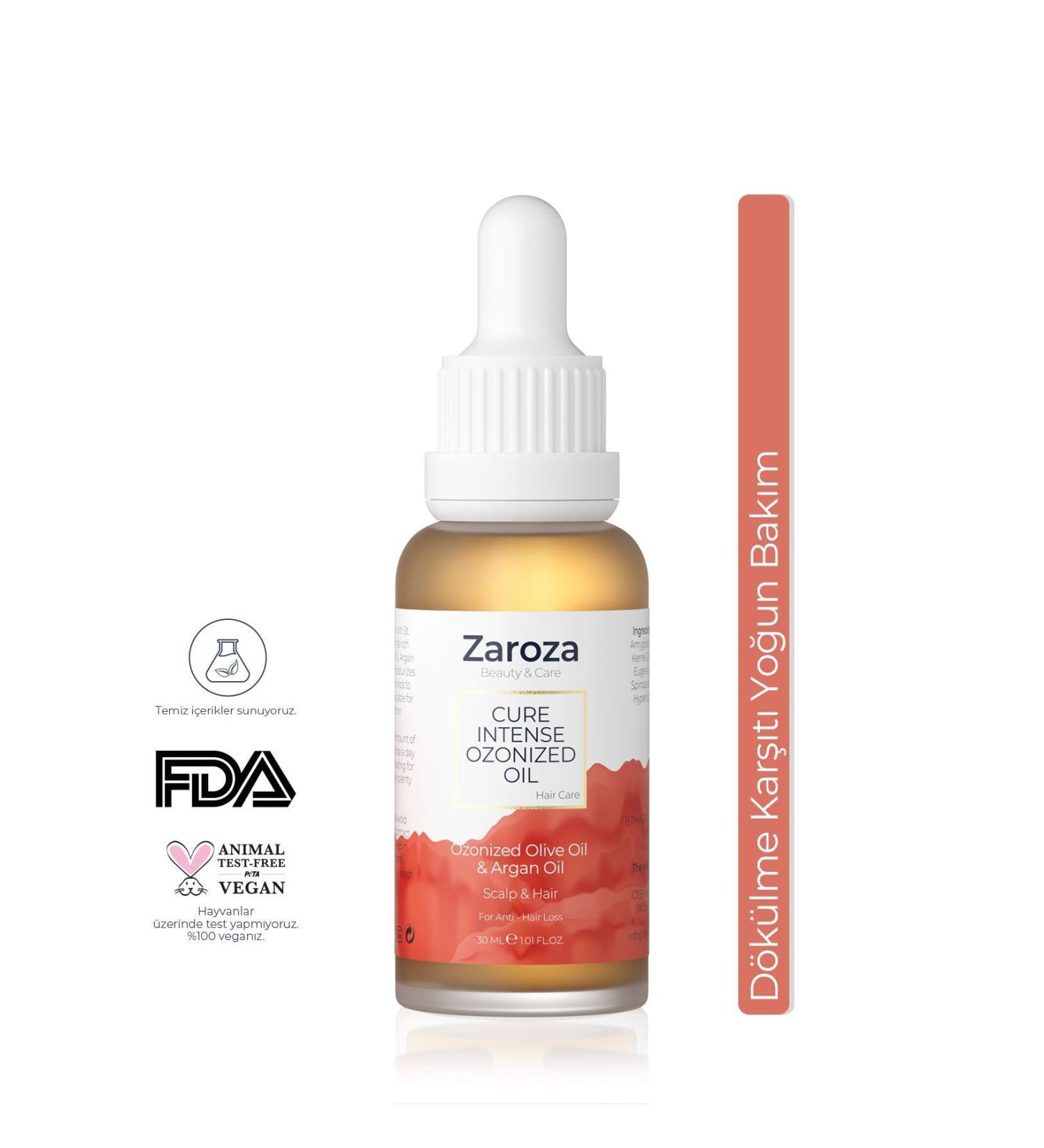 ZAROZA Cure Intense Ozonized Oil | Ozonated Intensive Care Oil Against Hair Loss - 30 ml