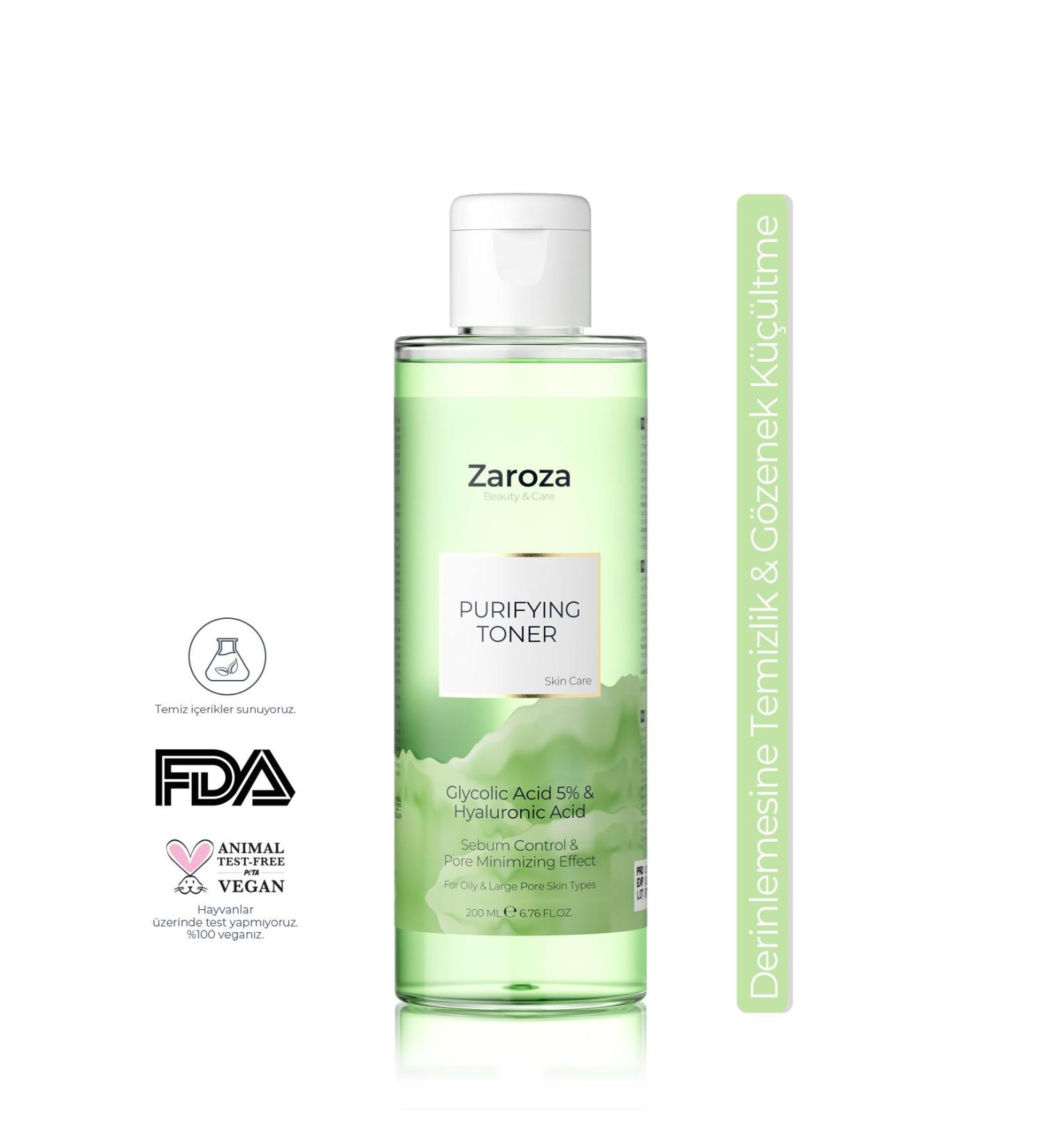 ZAROZA Purifying Toner | Purifying & Pore Tightening Green Toner 200 ml - Buy Online on GoSupps.com