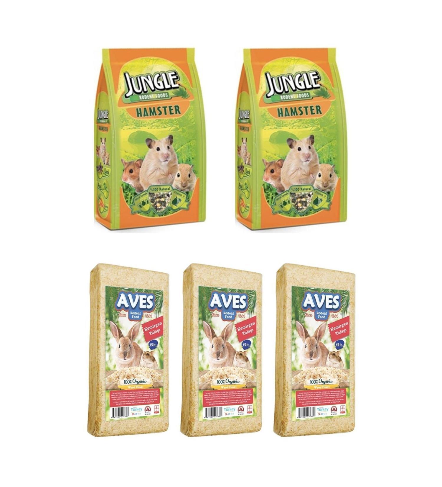 Jungle Hamster Food 500 gr 2 Pieces - Rodent Sawdust 3 Pieces