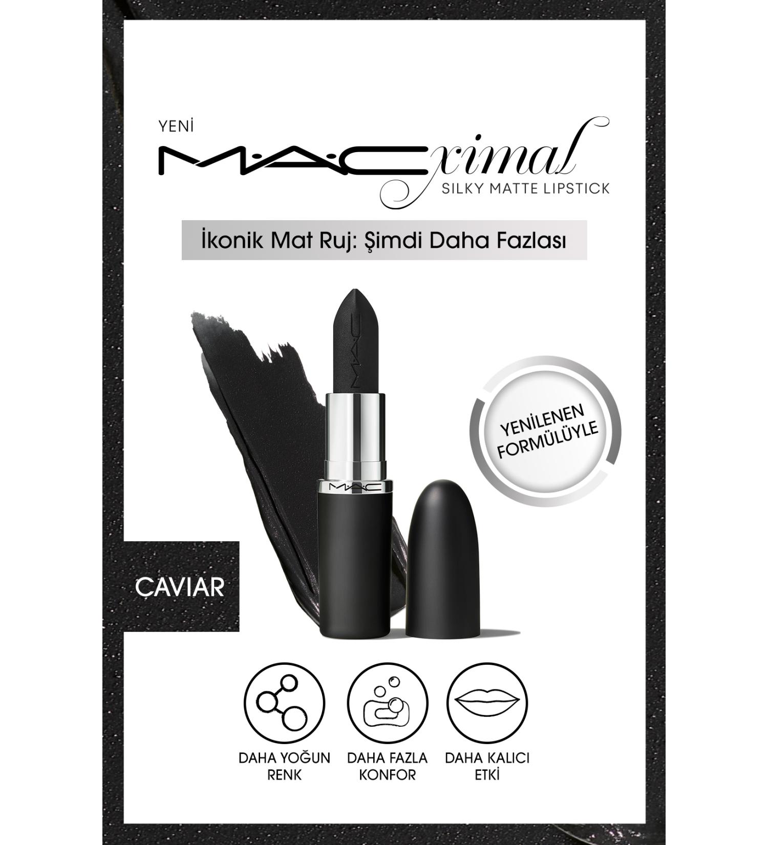 Mac M A CXIMAL S LKY MATTE LIPSTICK MOISTURIZING INTENSE COLOR LIPSTICK - CAVIAR
