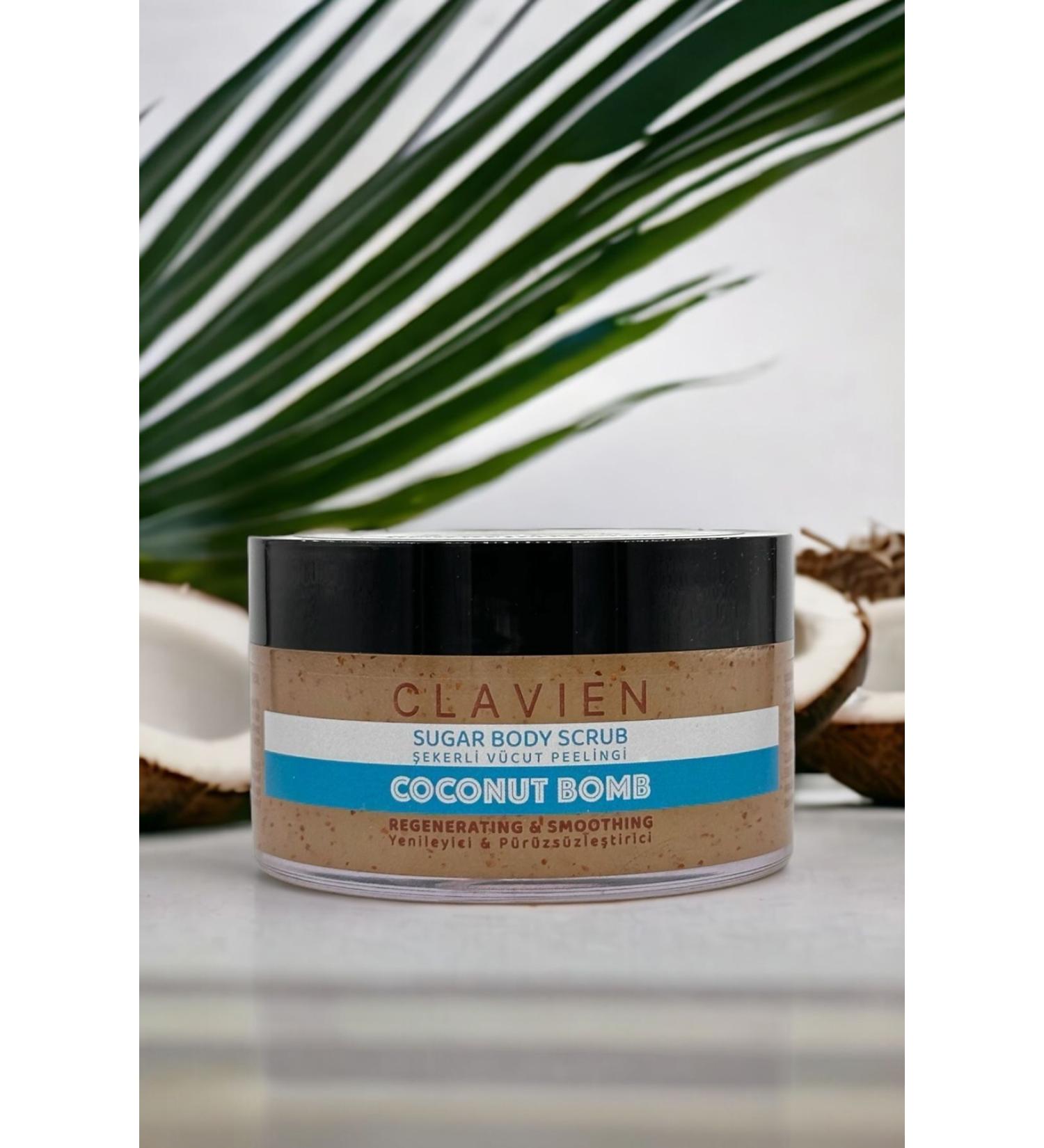 Clavien Coconut Bomb Sugar Body Scrub