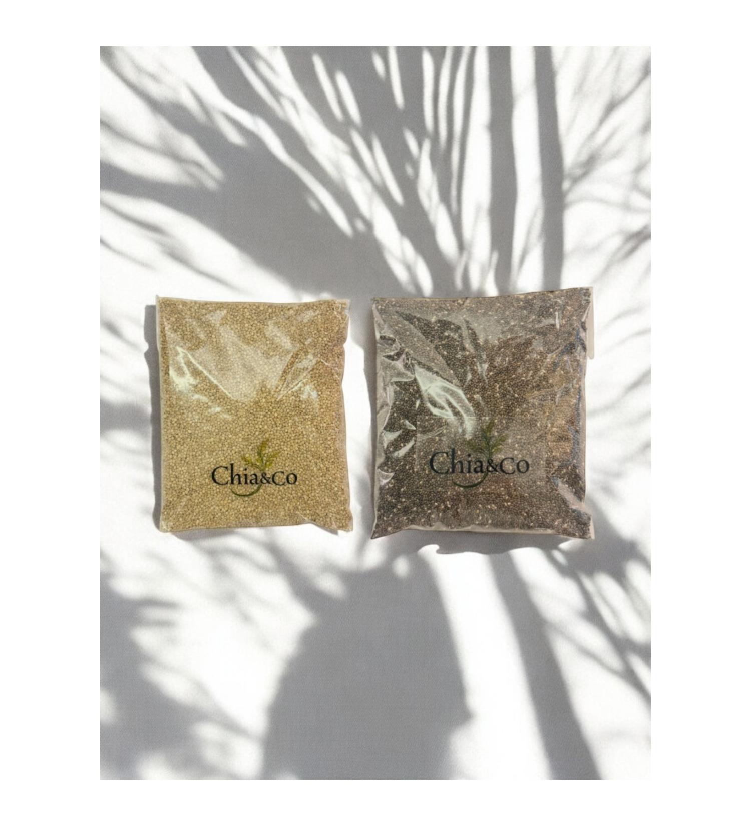 SOFT 250 gr Chia Seed + 250 gr Quinoa Seed Package (0 Organic and Real)