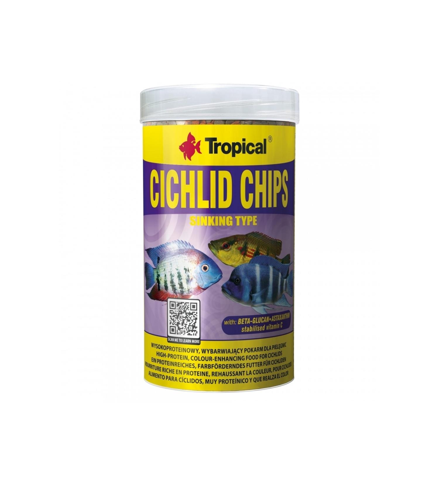 Tropical Cichlid Chips 250 Ml 130 Gr Rich Color Enhancing Food
