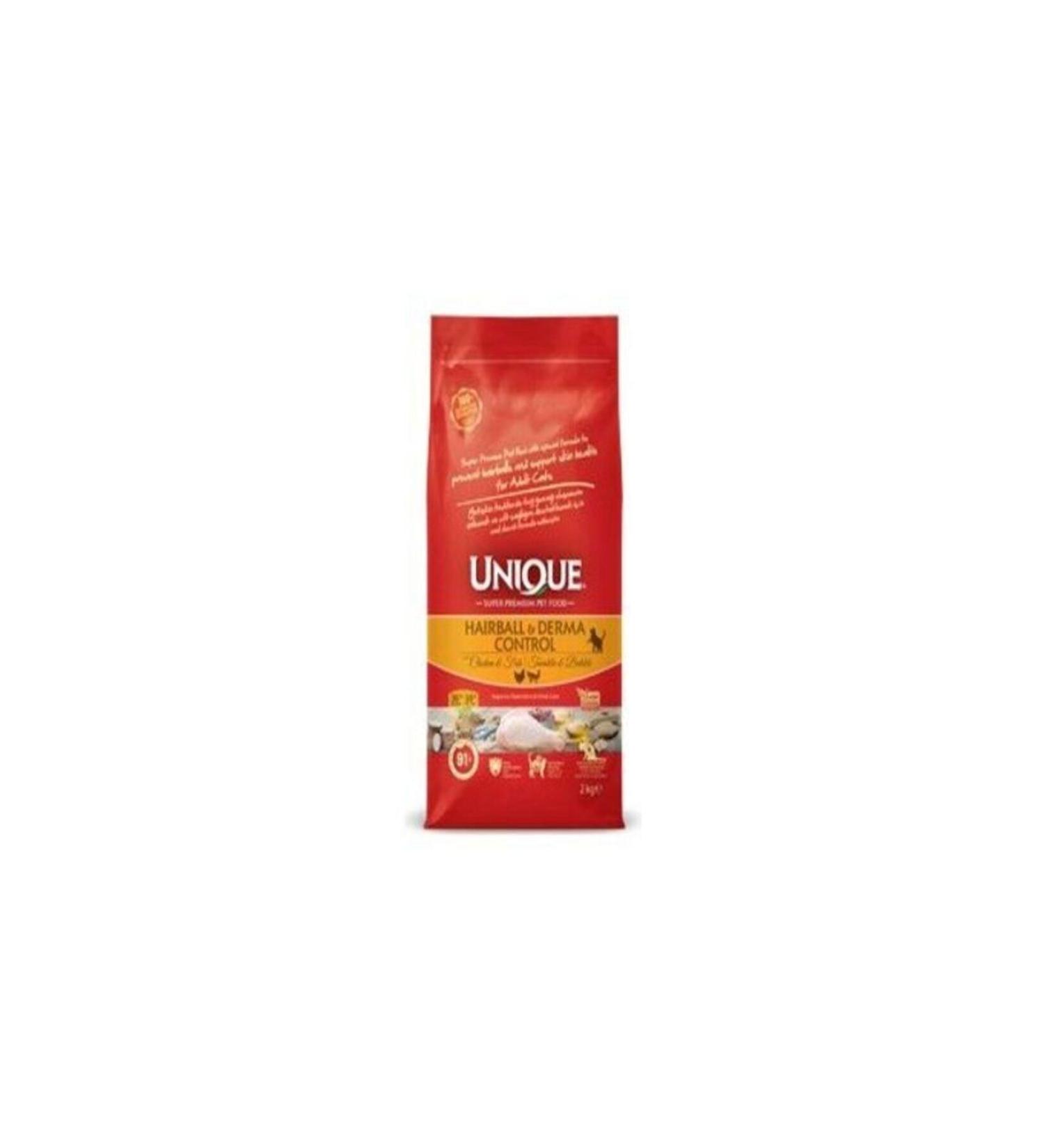 Unique Anti-Fuzzy and Dermatological Support Adult Cat Food Chicken & Fish 2 Kg