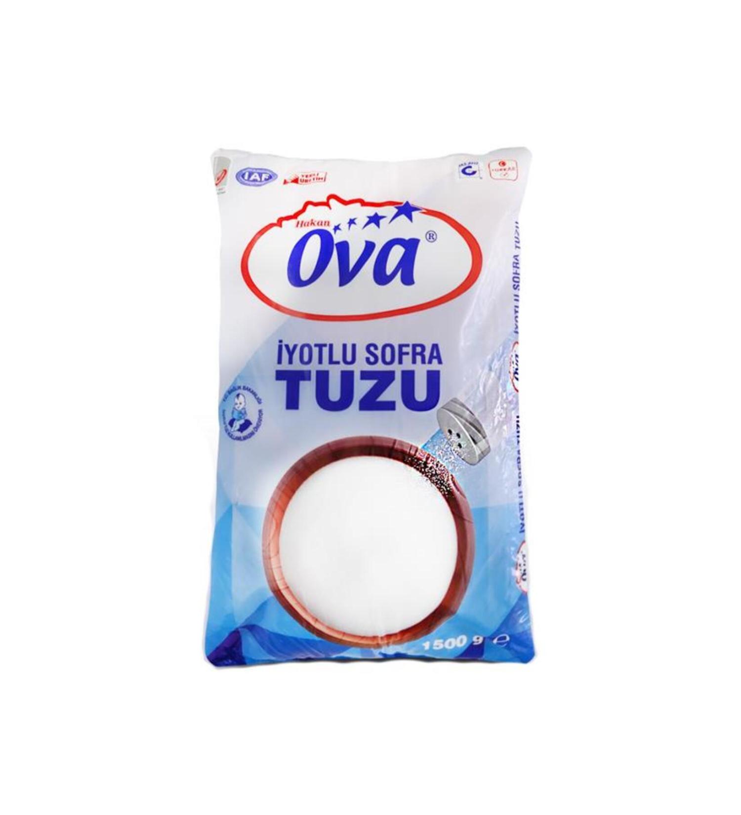 OVA Salt Iodized 1500 gr X 12 Pieces