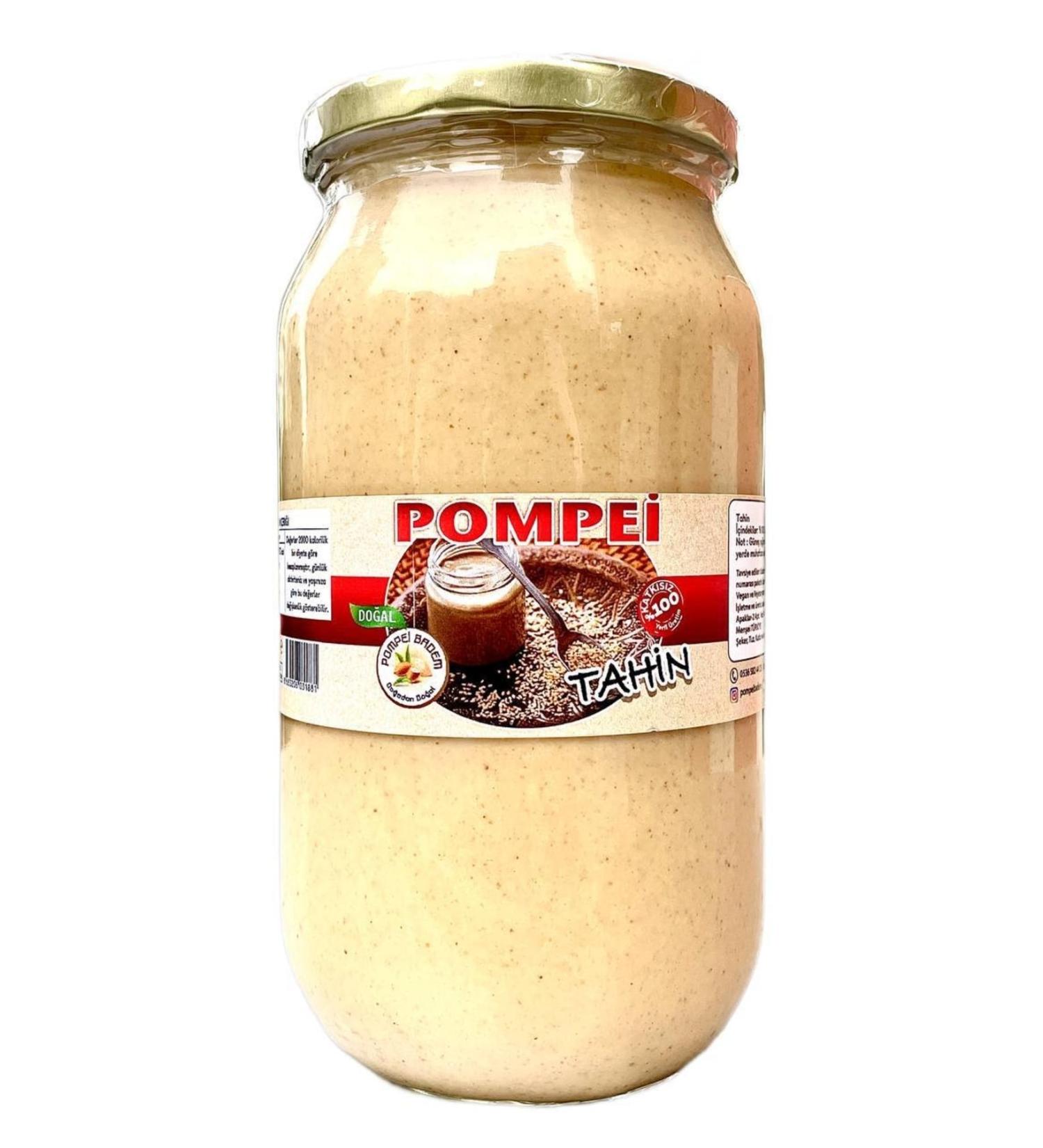 POMPEI ALMOND 1000 Gr Tahini Organic Natural Additive-Free Gluten-Free Local Plain Sugar-Free 0 Tahini