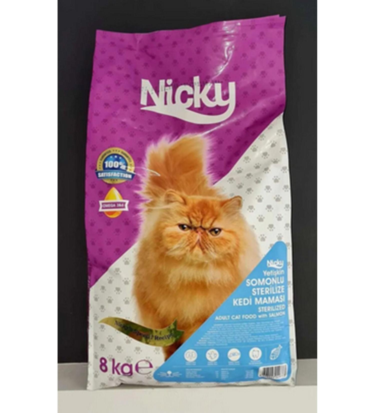 Nicky Sterilized Salmon Cat Food 8 Kg.