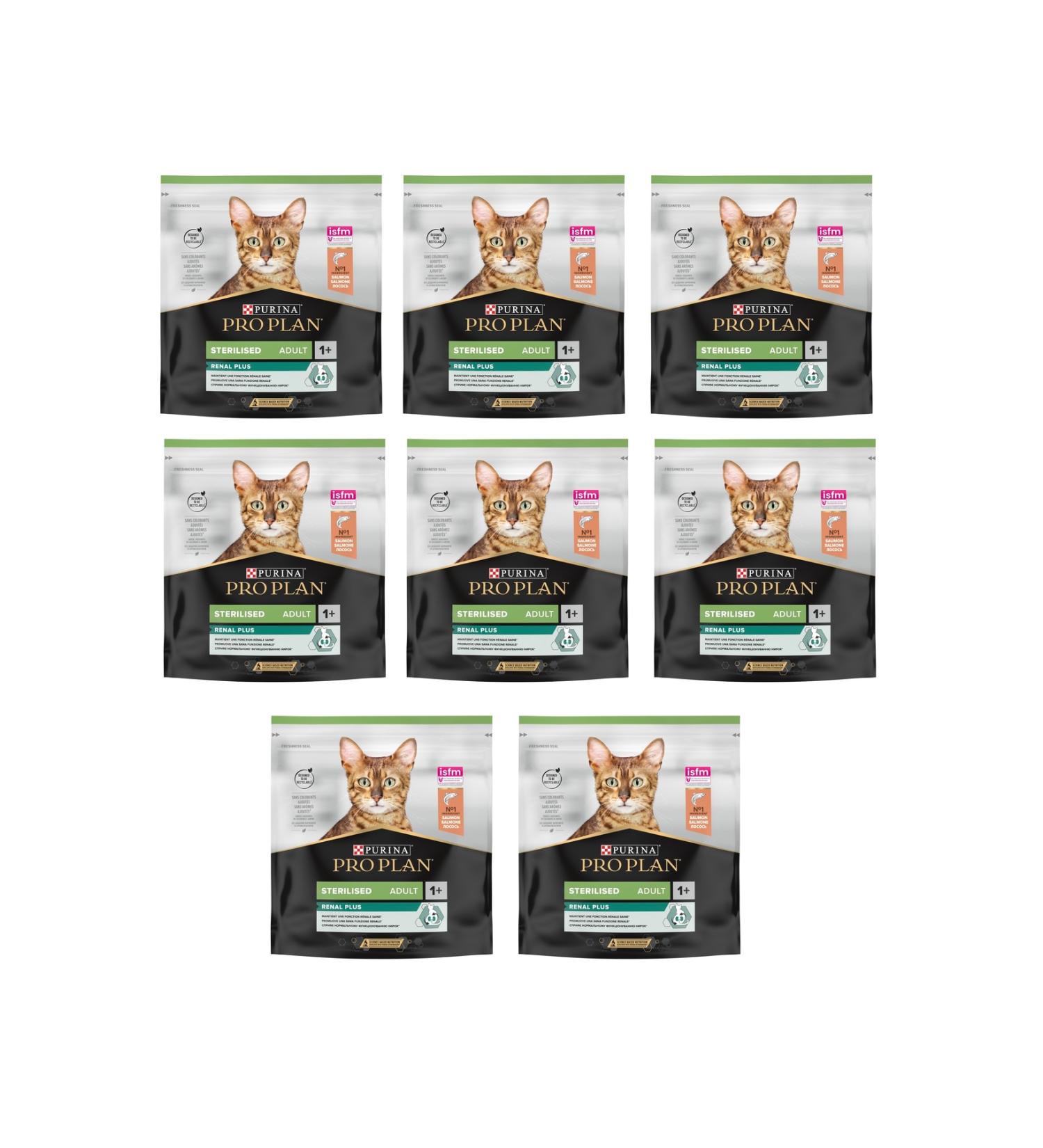 Pro Plan Renal Plus Sterilized Salmon Sterilized Cat Food 400 Gr. X 3 Packs