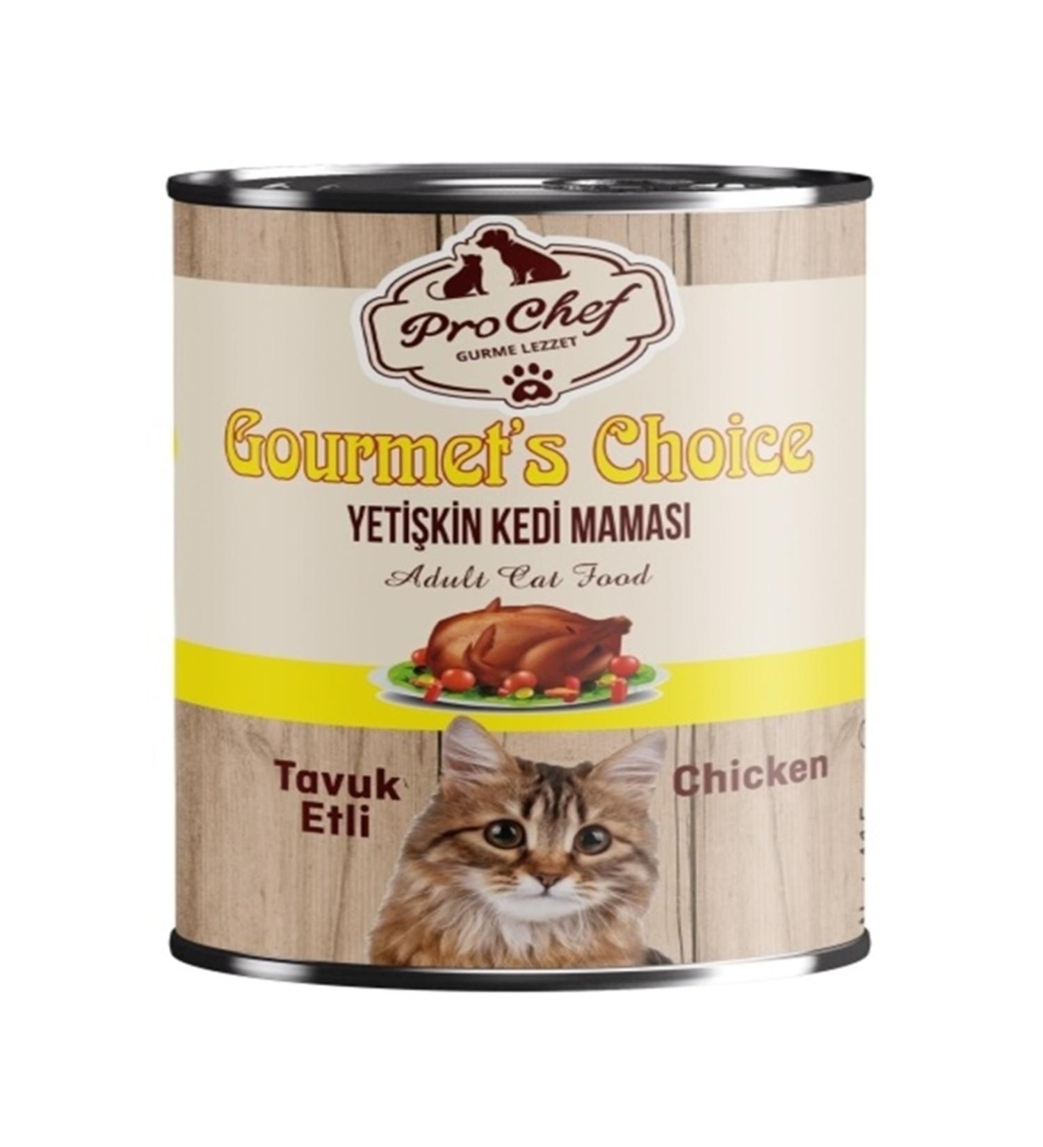Prochef 12 Pieces Gourmet's Choice Adult Cat Food | 415 gr Chicken Meat Canned Wet Food