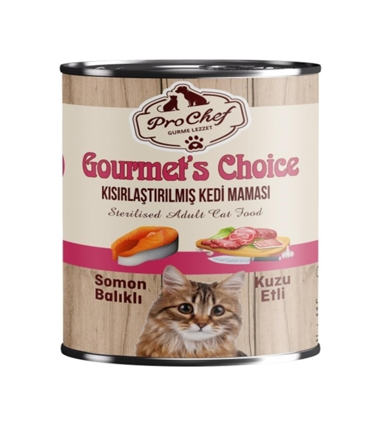 Prochef 12 Pieces Gourmet's Choice Sterilized Cat Food | 415 Gr Canned Wet Food with Salmon Lamb Meat - Buy Online on GoSupps.com