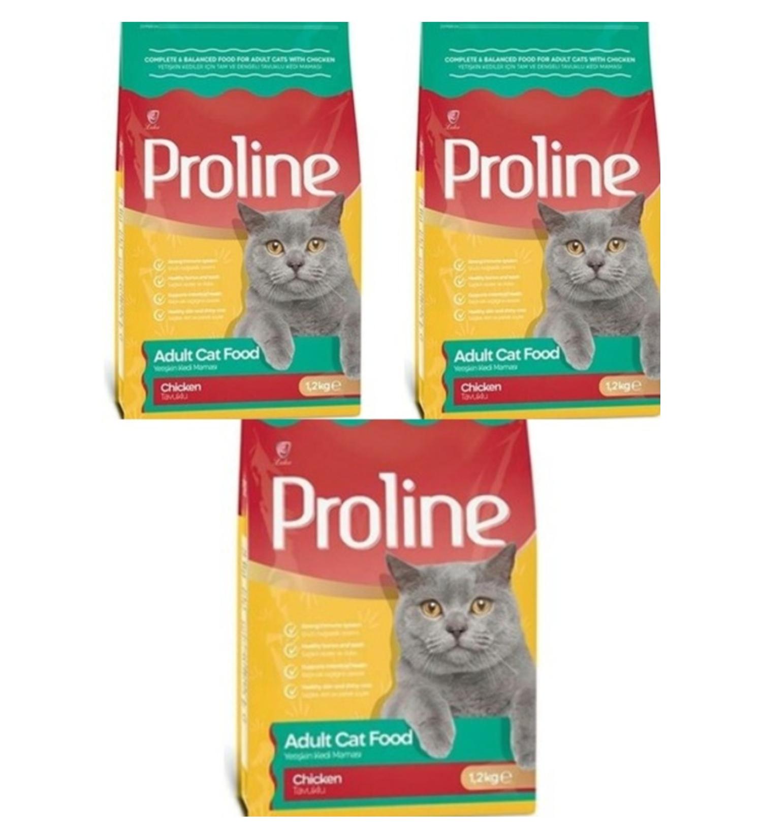 PROLINE Chicken Adult Cat Food 1.2 Kg (3 pieces)