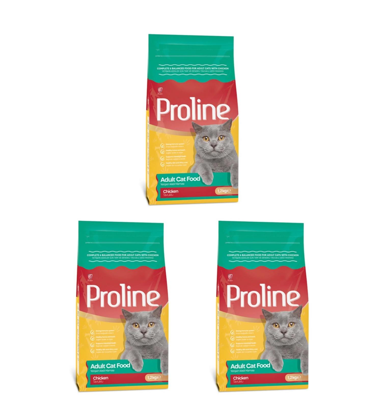 Proline Chicken Adult Cat Food 1200 gr X 3 Packs - Buy Online on GoSupps.com