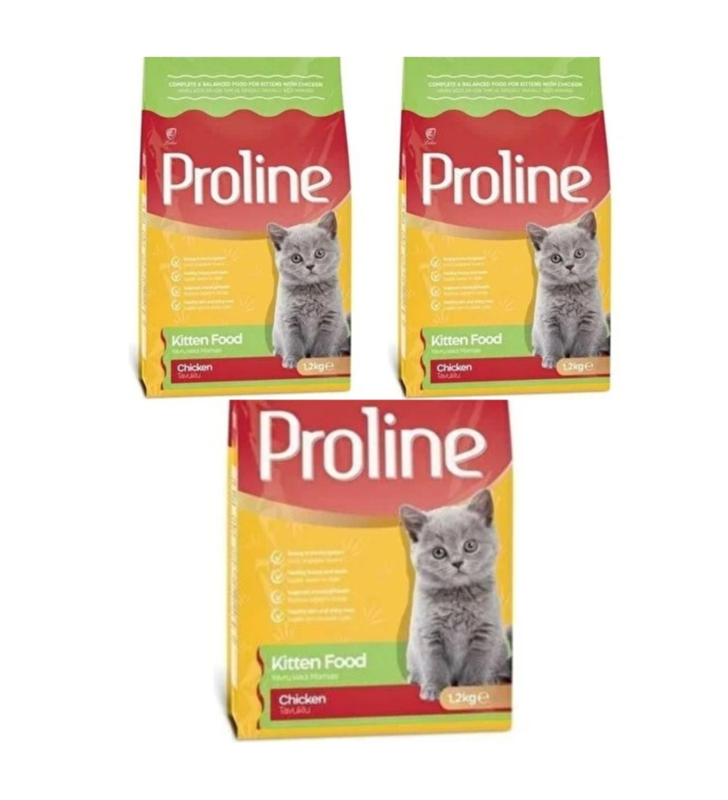 PROLINE Chicken Kitten Cat Food 1.2 kg (3 pieces)