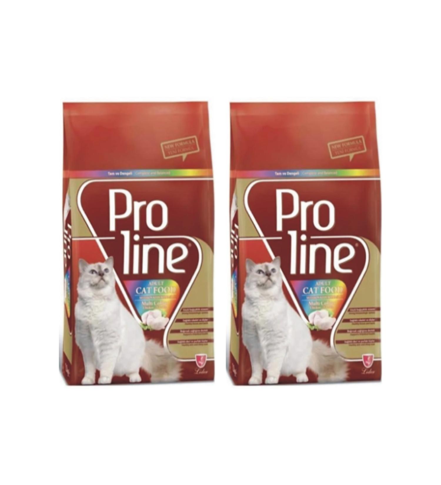 Proline Chicken Multicolor Adult Cat Food 2x1.5 Kg.