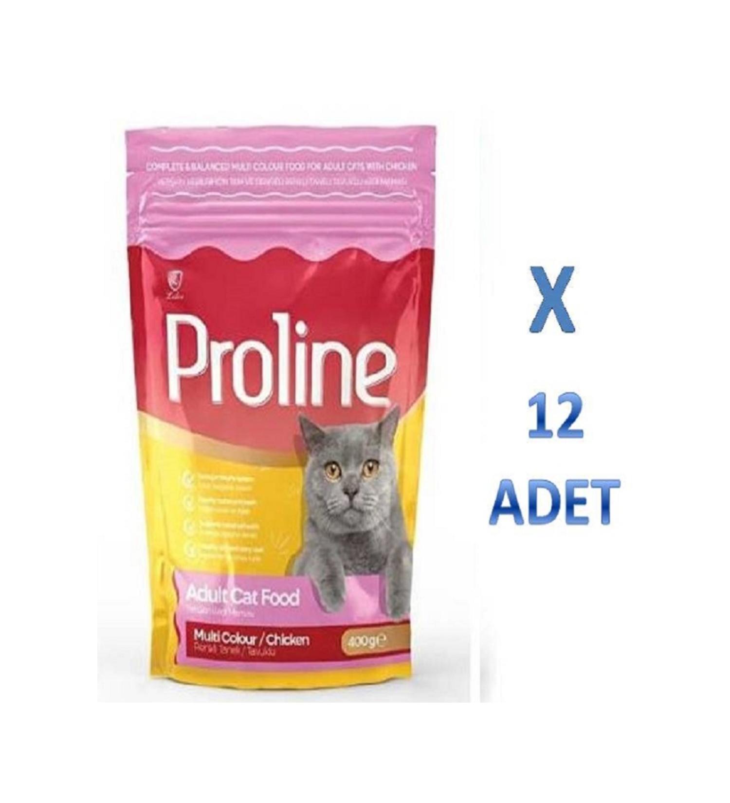Proline Proline Colored Grained Chicken Adult Cat Food 400 gr x 12 Pieces