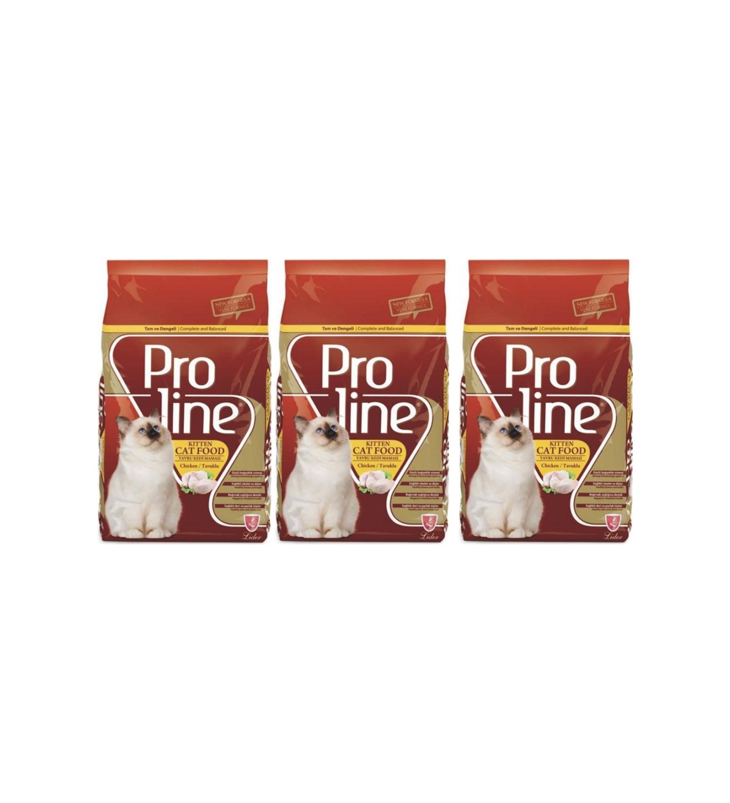 Proline Kitten Cat Food with Chicken 3x1.5 Kg.