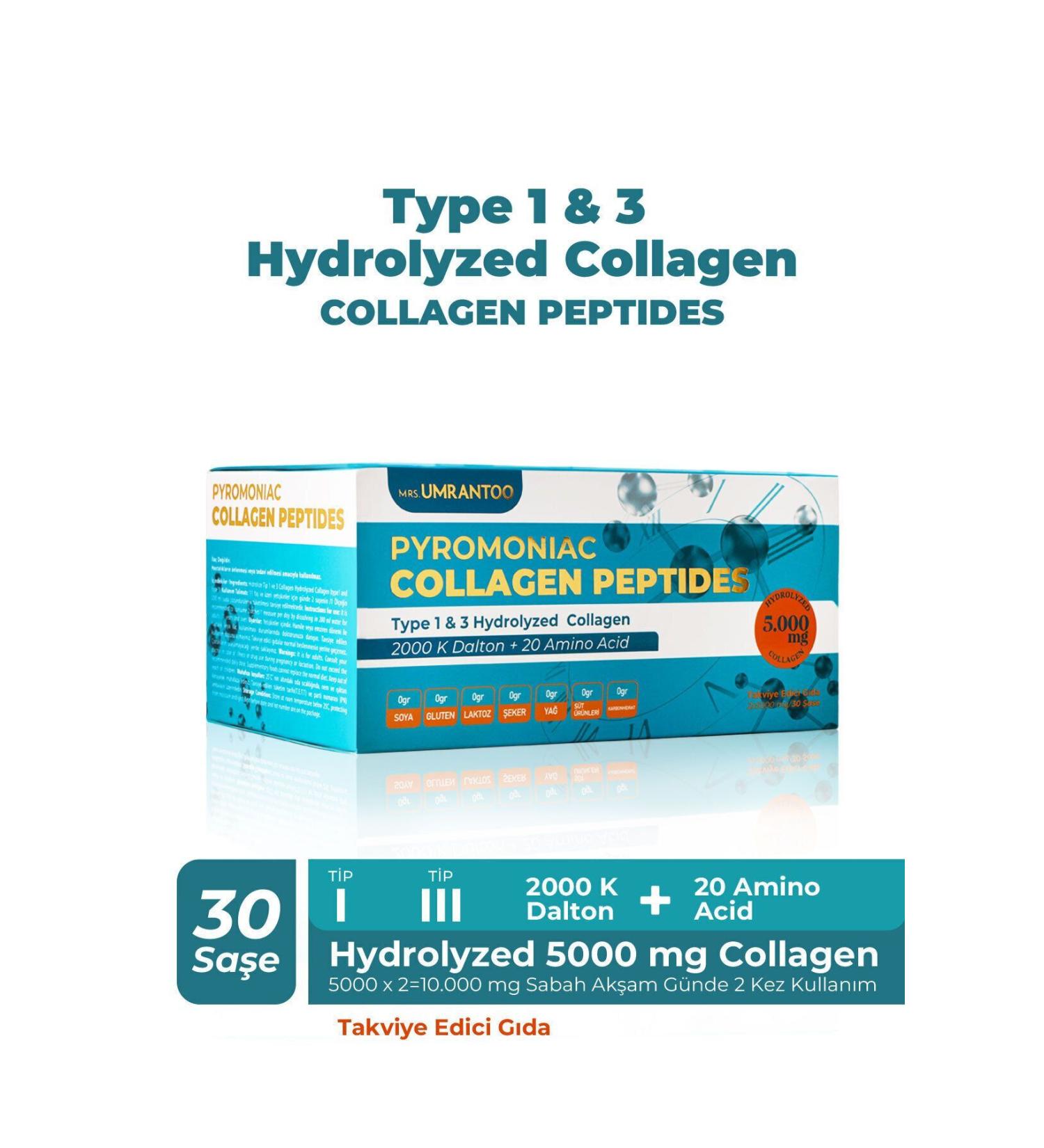 PYROMONIAC 0 Pure and Hydrolyzed Collagen 30 Sachets Type1 and Type3 - Buy Online on GoSupps.com