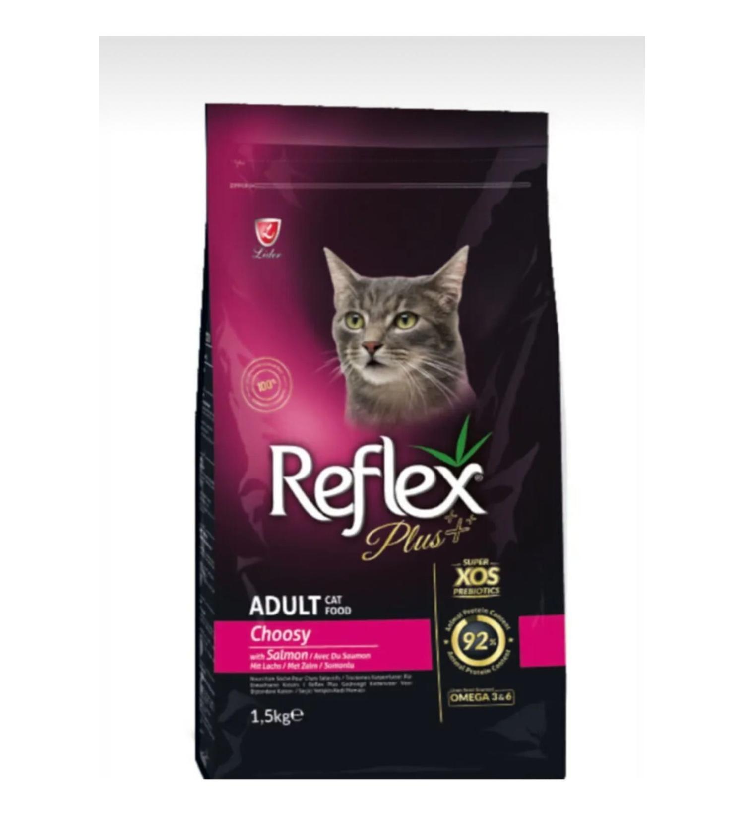 Reflex Plus Choosy Adult Dry Food with Salmon for Picky Cats 1.5 kg