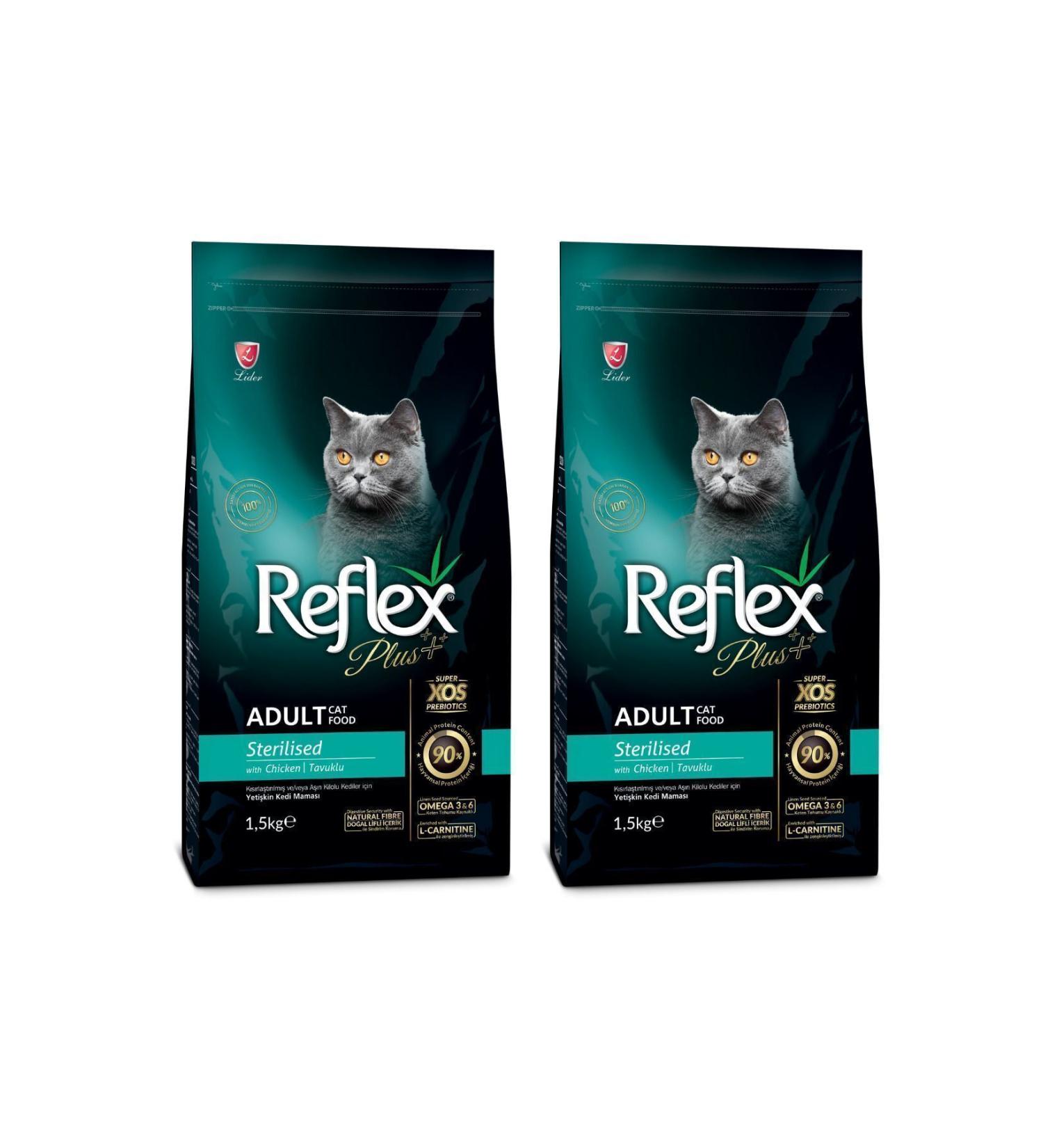 Reflex Plus Salmon Sterilized Cat Food 1.5 Kg Set of 2 - Buy Online on GoSupps.com