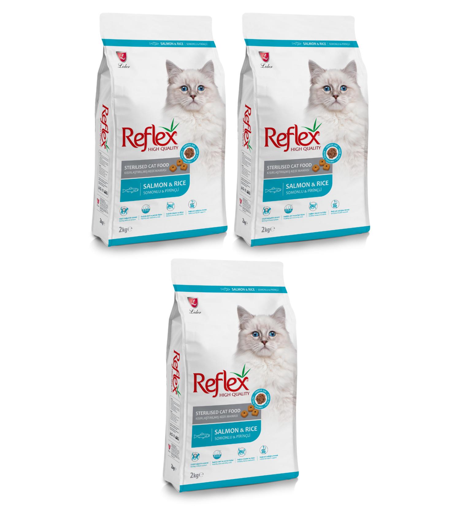 Reflex Sterilized Salmon Sterilized Cat Food with Salmon and Rice 2 Kg X 3 Packages - Buy Online on GoSupps.com