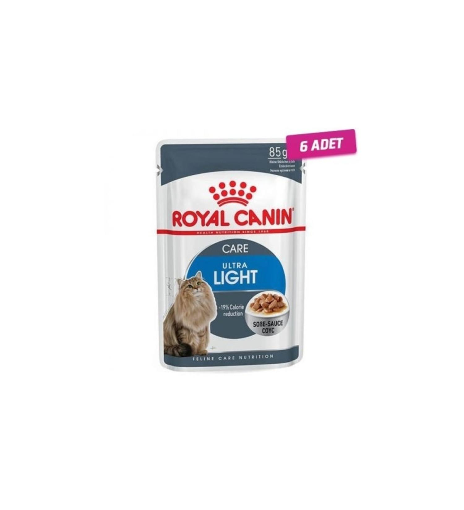 Royal Canin 6 Pieces - Ultra Light Gravy Pouch Diet Cat Food 85 Gr