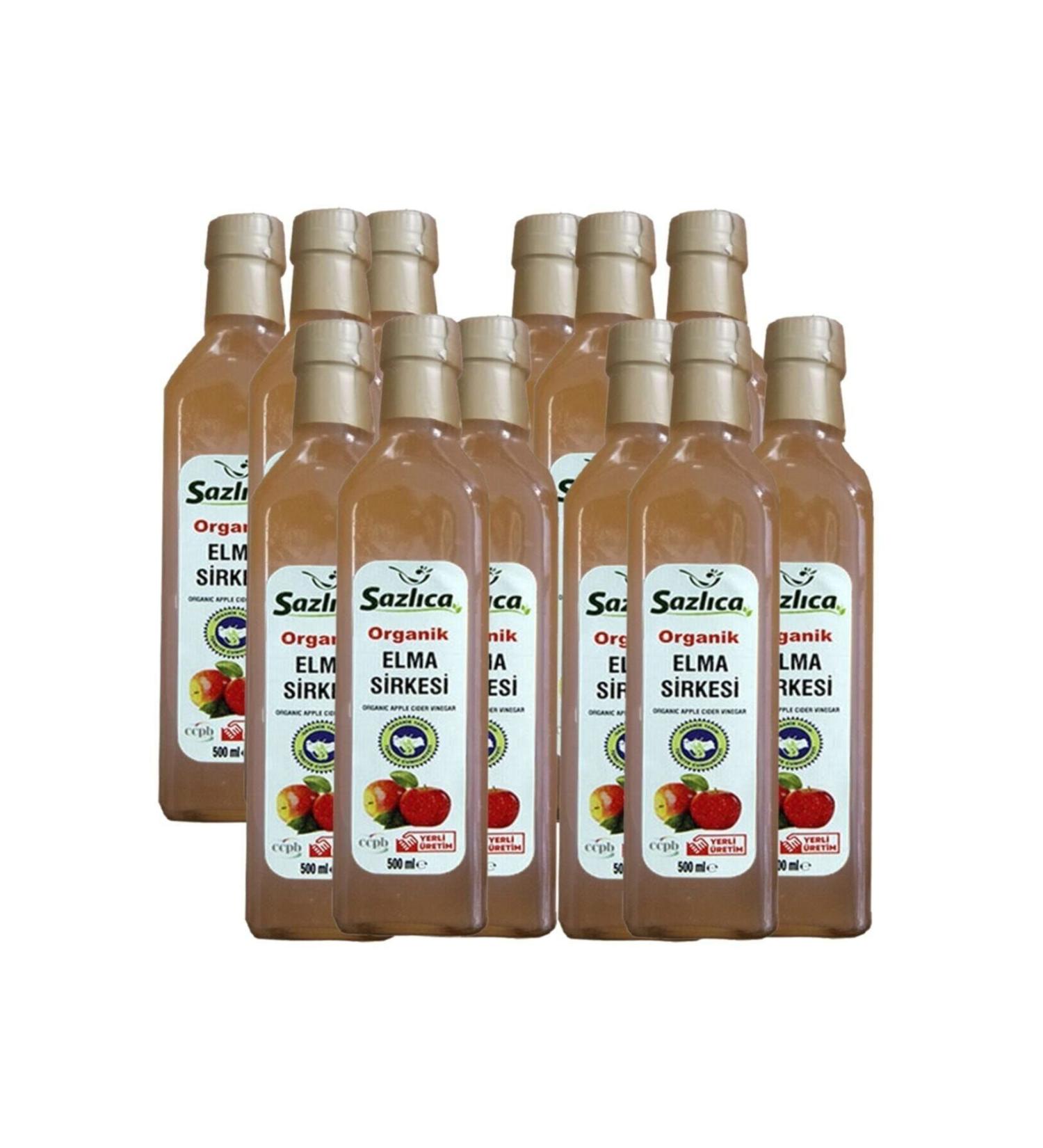 Sazl ca Organic Apple Cider Vinegar 12 Bottles 500 Ml