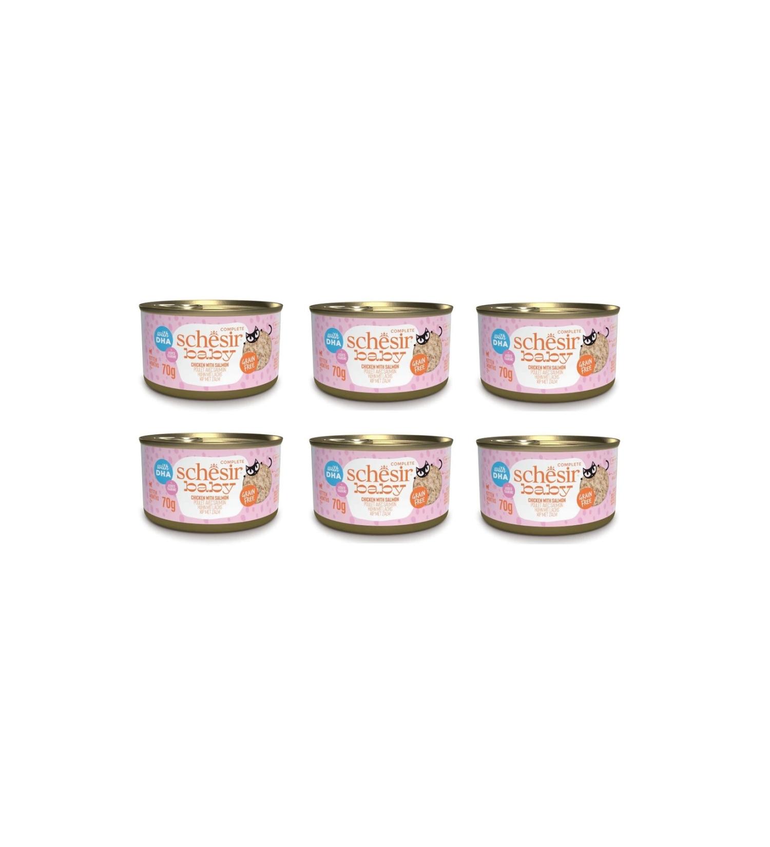 Schesir Baby Cat Chicken and Salmon Kitten Canned Food 70 Gr. X 6 Pieces