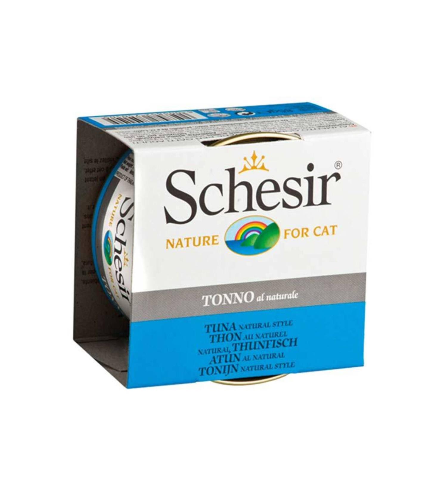 Schesir Canned Cat Food with Tuna and Salmon in Sauce 70 Gr x 6 Pieces
