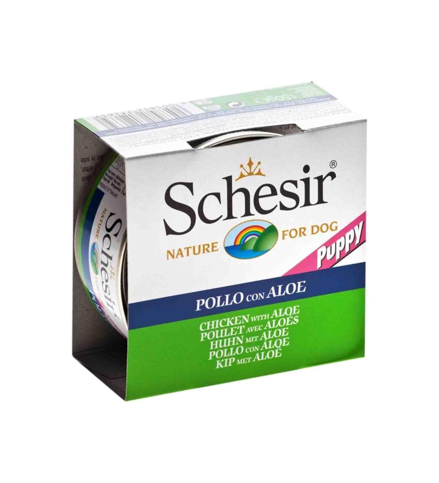 Schesir Jelly Aloe Vera and Chicken Puppy Canned Food 150 Gr X 6 Pieces
