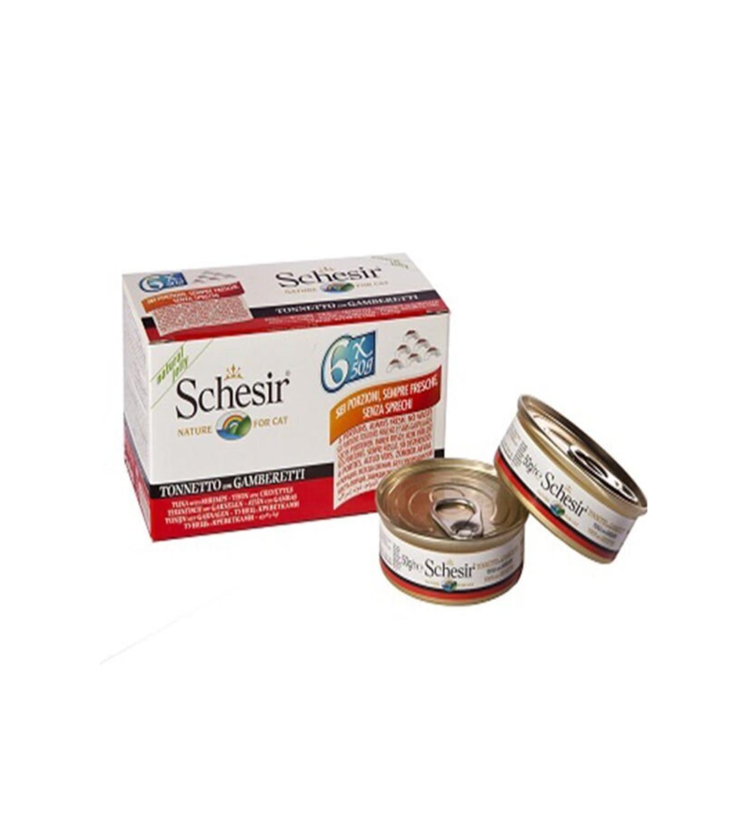 Schesir Multipack Prawns Canned Cat 6x50 Gr