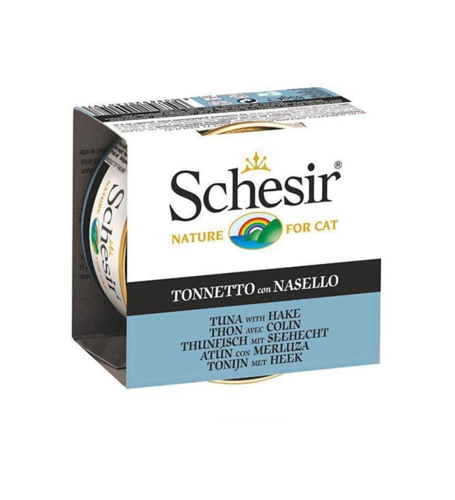 Schesir Tuna and Hake Jelly Canned Cat Food 85 gr