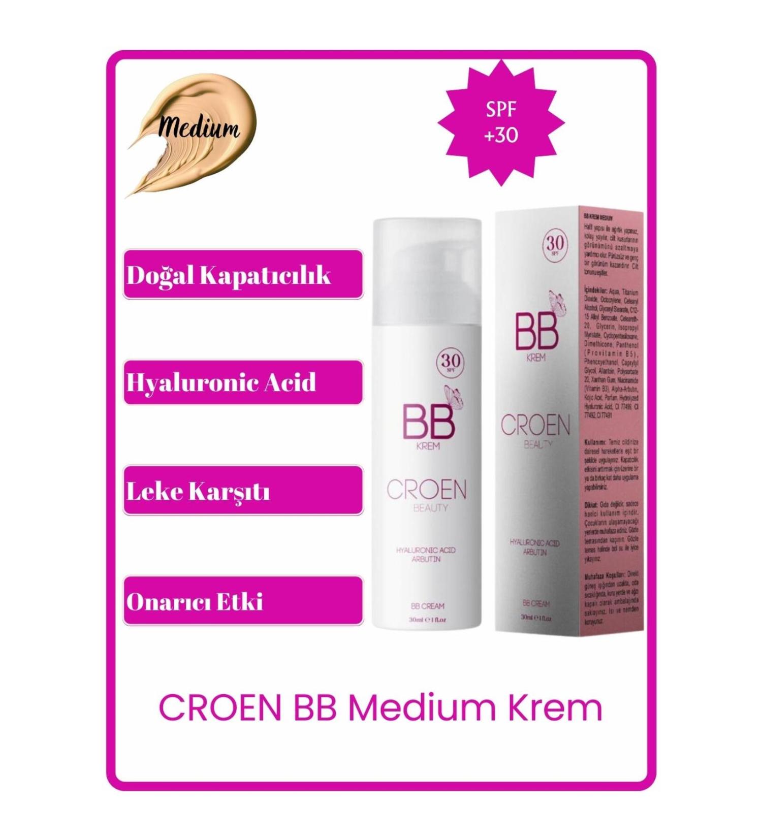 Croen Beauty BB Cream Medium SPF +30 30 ml - Buy Online on GoSupps.com
