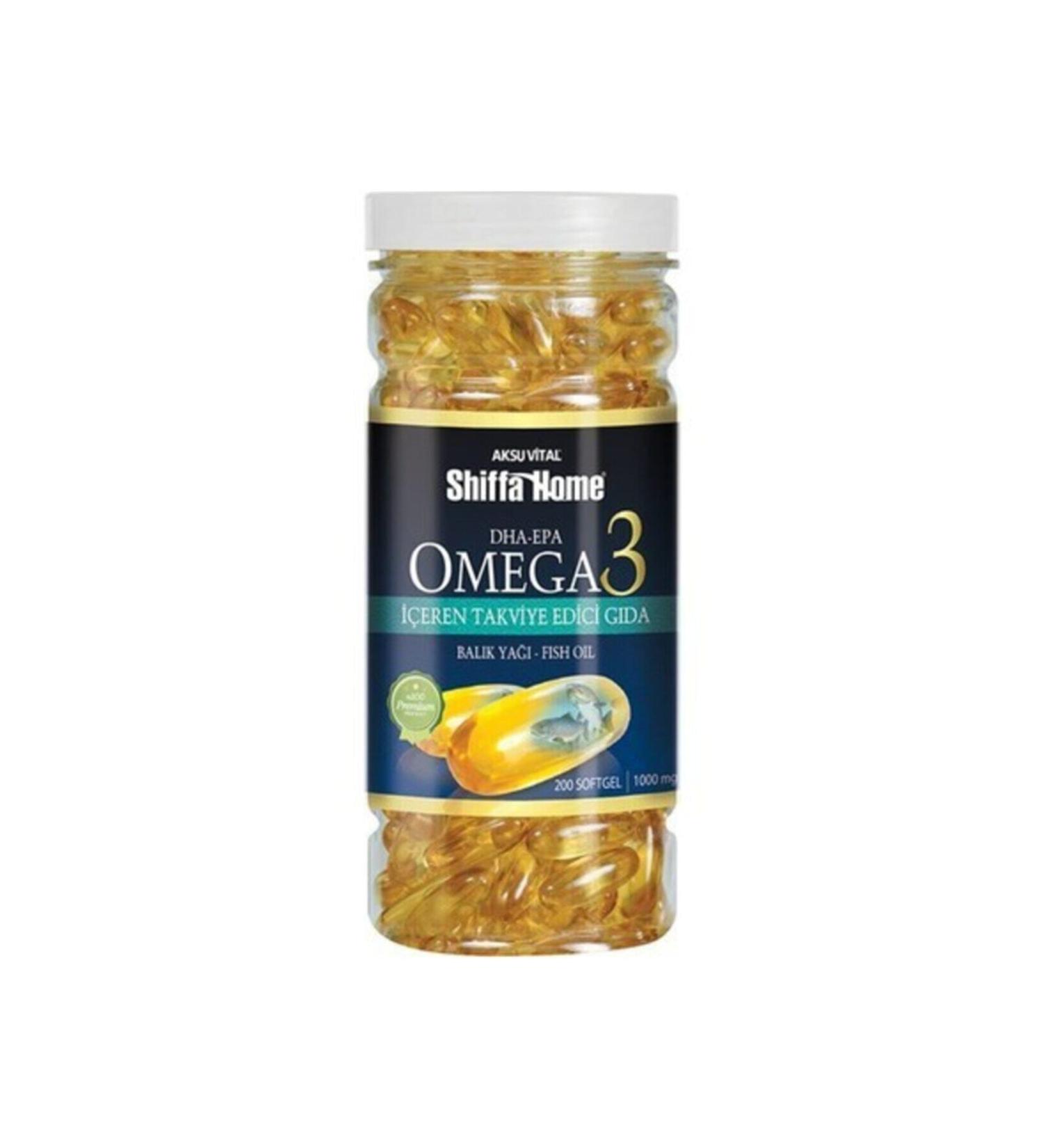 Shiffa Home Omega-3 Fish Oil Epa Dha 1000 Mg 200 Softgel Aksuvital - Buy Online on GoSupps.com