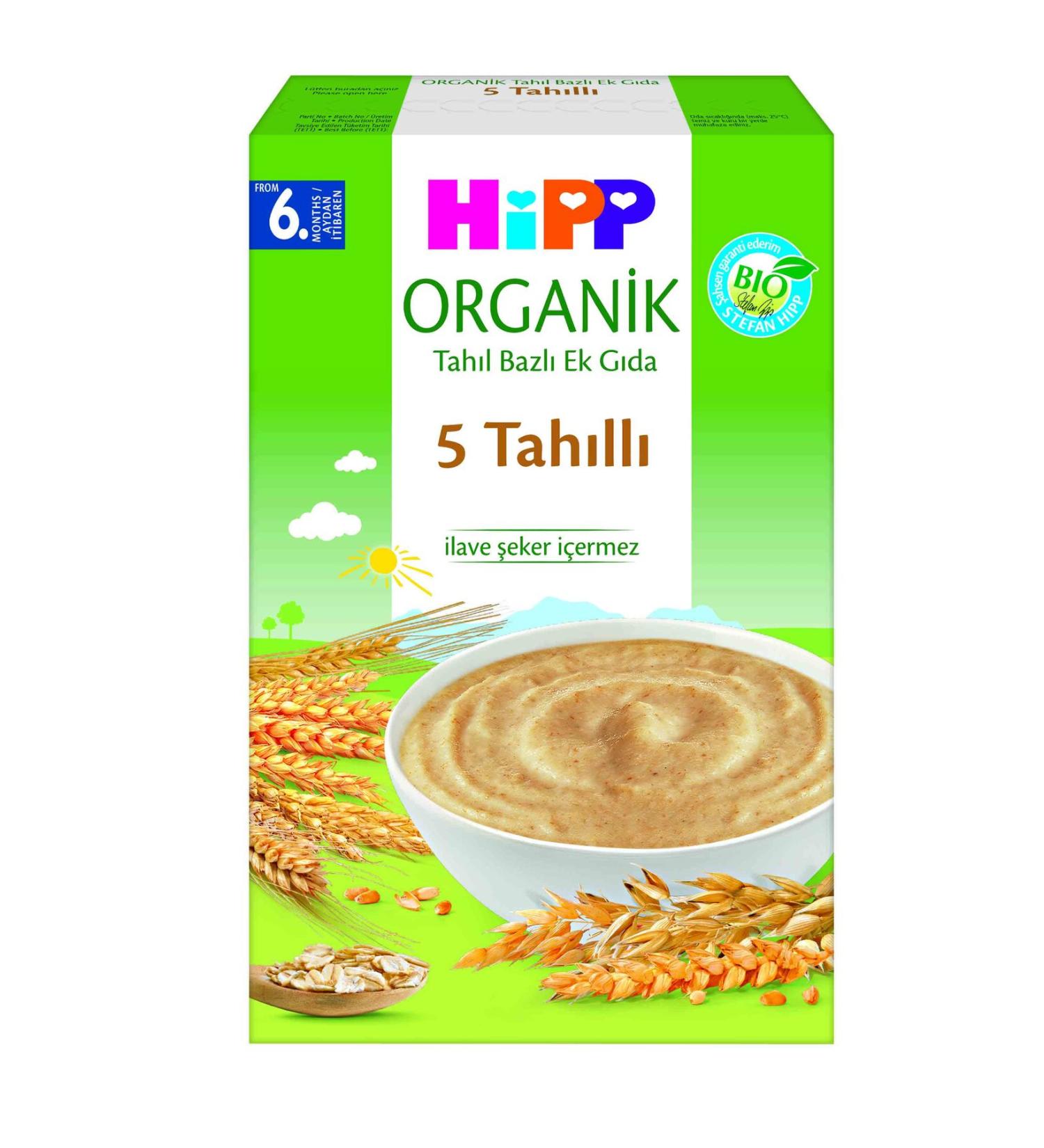 Skygo Hipp Organic 5 Grain Cereal Based Spoon Food 200 Gr