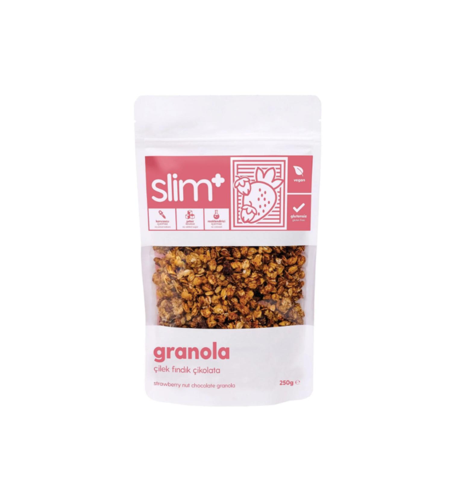 slimplus Strawberry Hazelnut Gluten Free Granola 250gr
