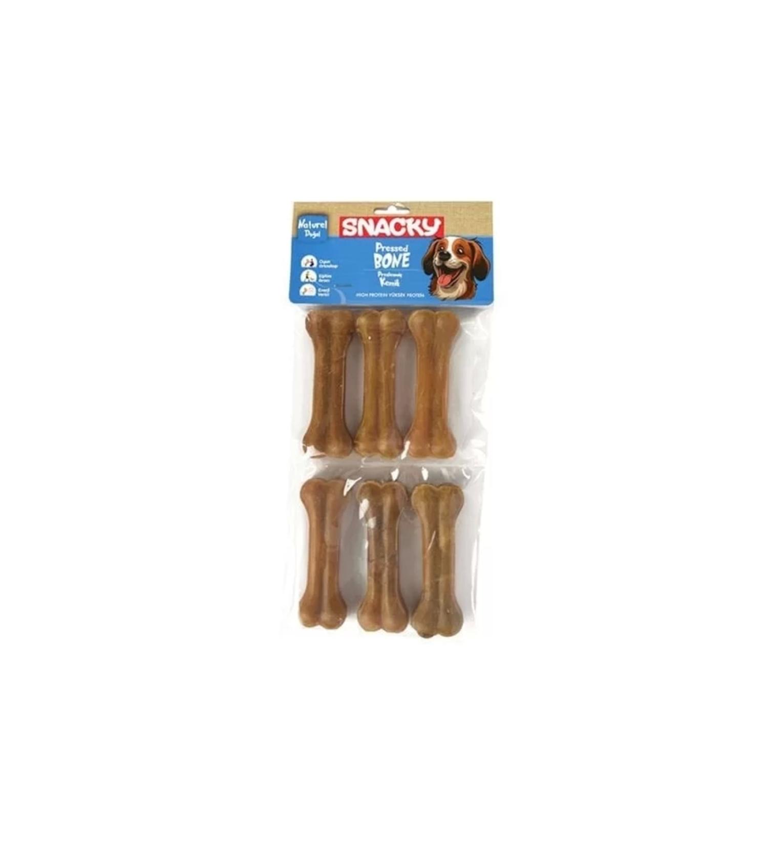 Snacky Natural Pressed High Protein Dog Chew Bones 6 Pieces 165 gr