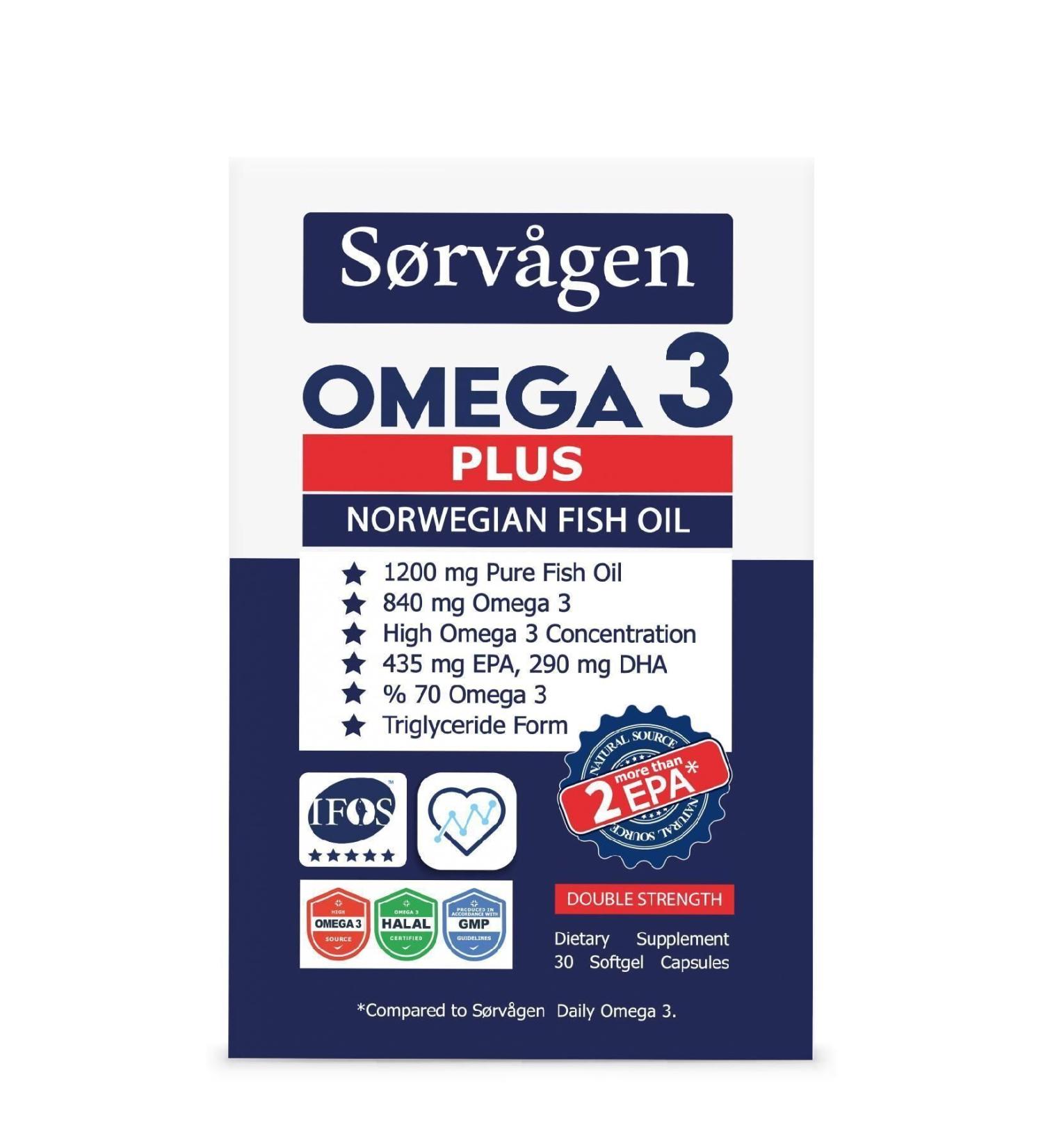 Sorvagen Omega 3 Plus 1200 Mg Norwegian Fish Oil 2 Pieces