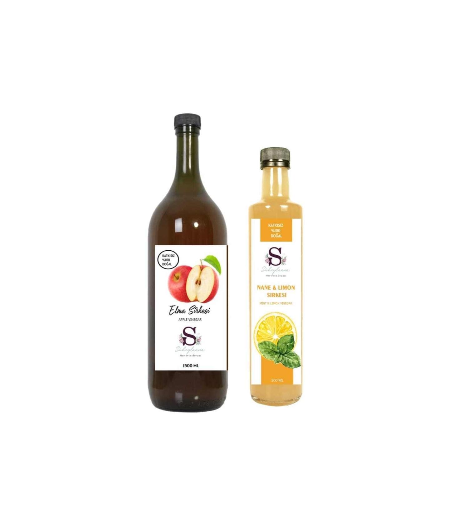 Suheylaana Natural Apple Cider Vinegar 1500 Ml - Natural Melissa & Black Pepper Vinegar 1500 Ml