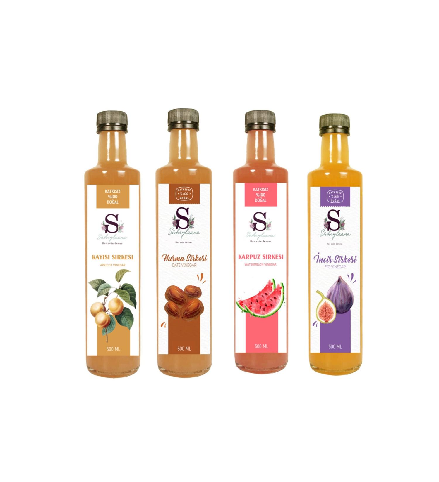 S heylaana Natural Apricot Watermelon Date and Fig Vinegar 500 ml