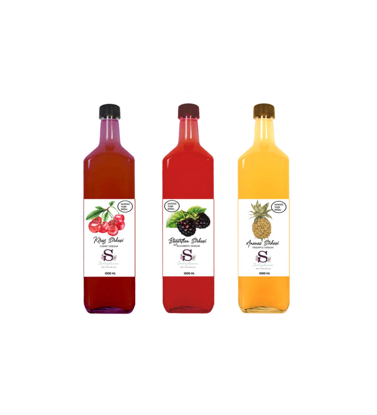S heylaana Natural Cherry Vinegar 1500 Ml - Natural Pine Cone Vinegar 500 Ml