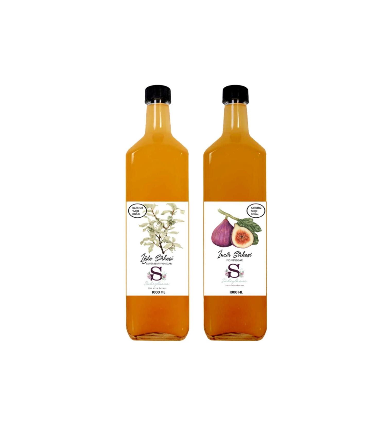 S heylaana Natural Oleaster Vinegar 1000 ml and Cranberry Vinegar 1000 ml