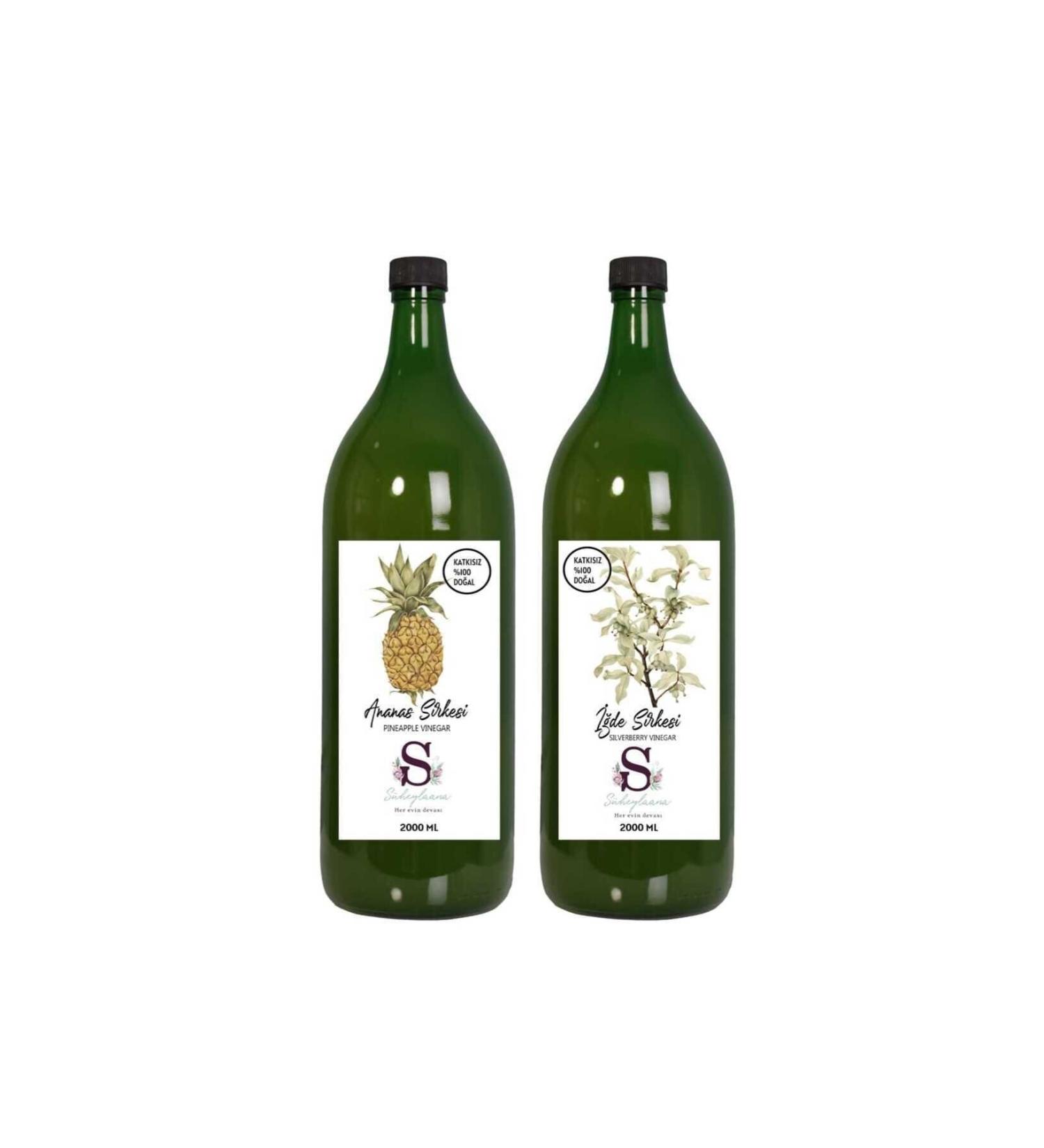S heylaana Natural Pineapple Vinegar 2000 Ml - Natural Melissa & Black Pepper Vinegar 2000 Ml