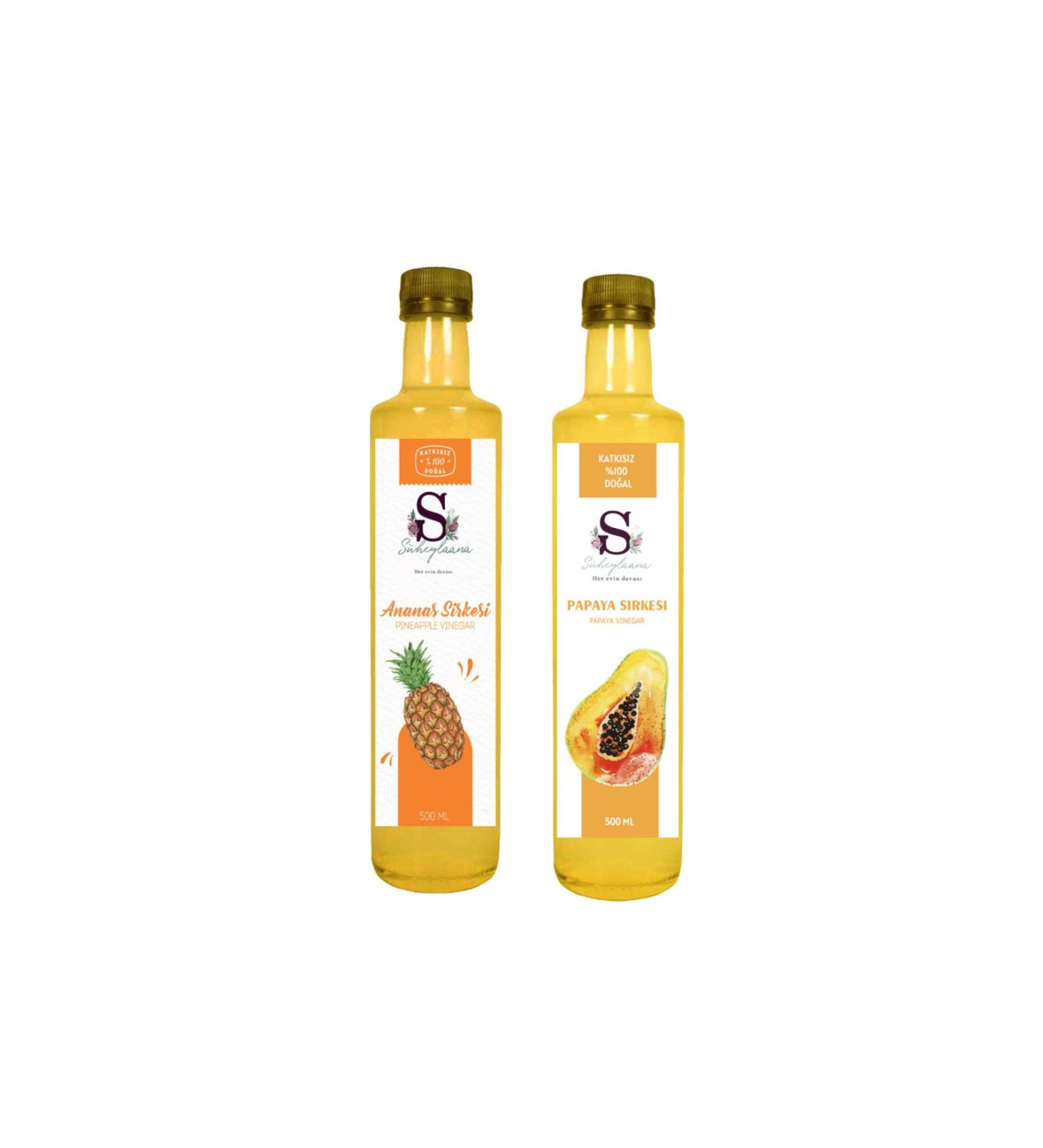 Suheylaana Natural Pineapple Vinegar 1500 Ml And Natural Papaya Vinegar 1500 Ml