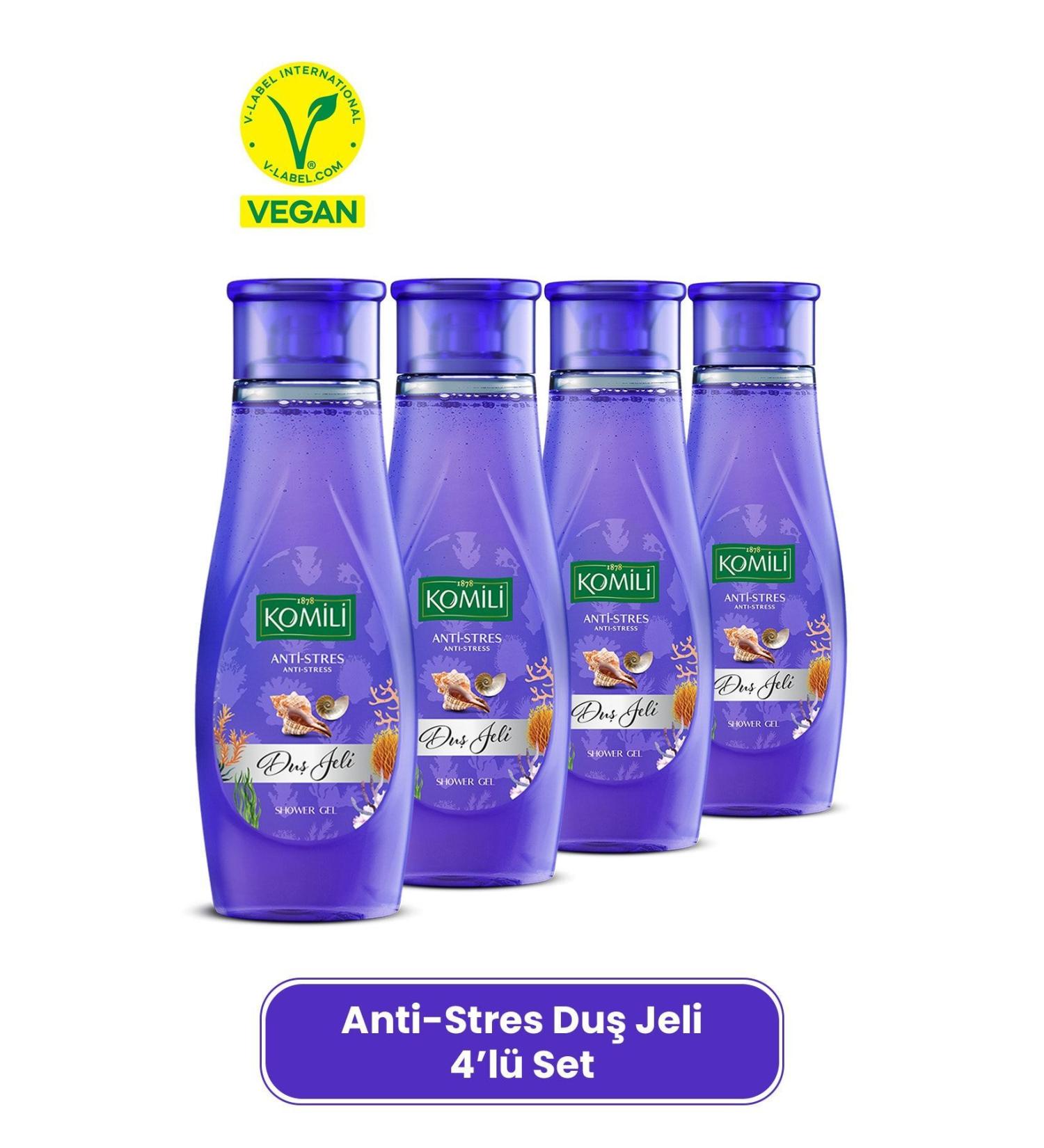 Komili Anti-Stress Vegan Shower Gel Set of 4 - Exotic Scent - 4 X 500 ML - Buy Online on GoSupps.com