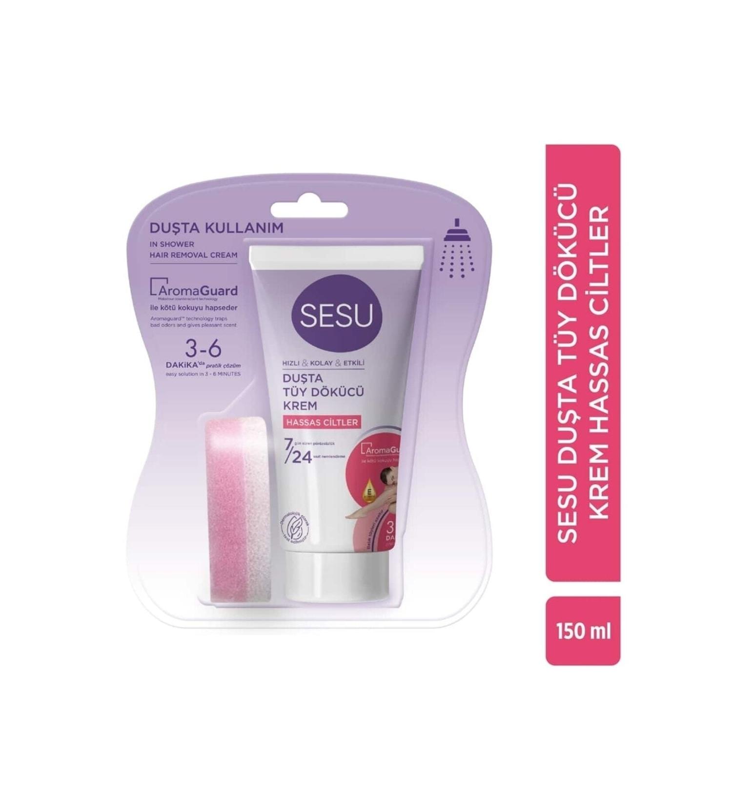 Sesu Sensitive Skin Super Hair Removal Cream In Shower 150 Ml