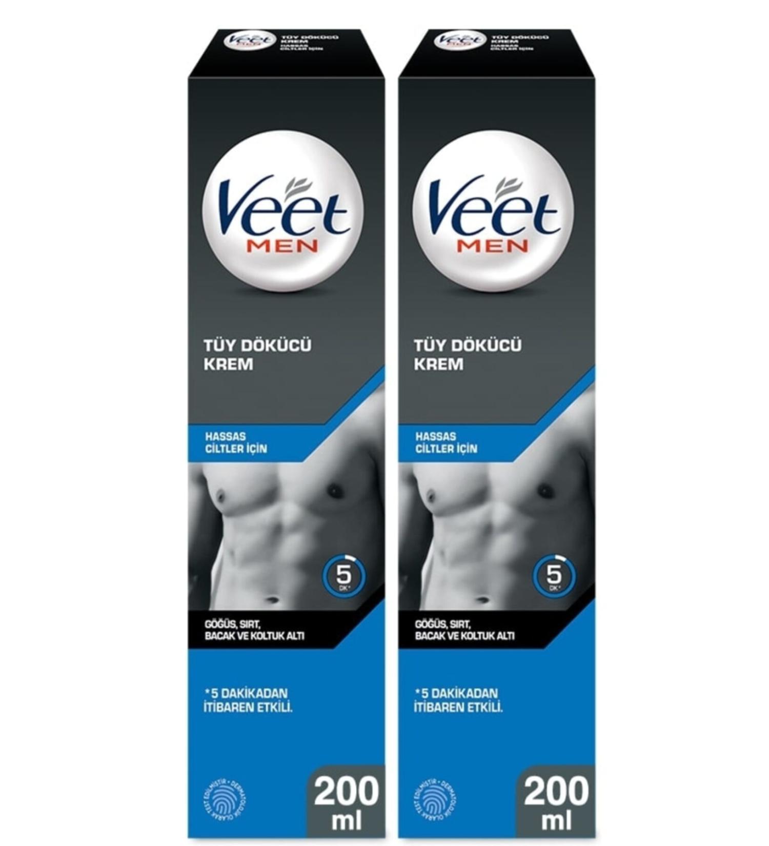 Veet Men Sensitive Hair Removal Cream for Men 200 ml 2 Pieces