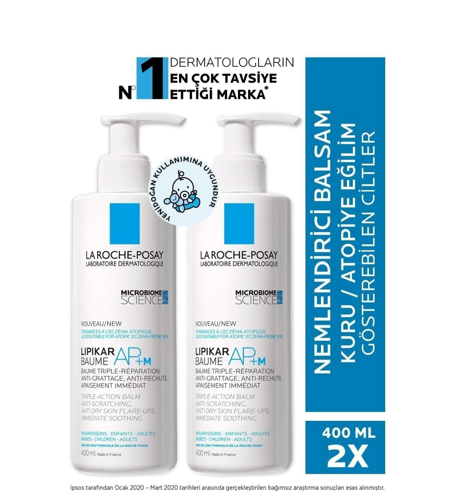 La Roche Posay Atopic-Prone Skin Lipikar Baume Balsam Lotion 400 Mlx2..
