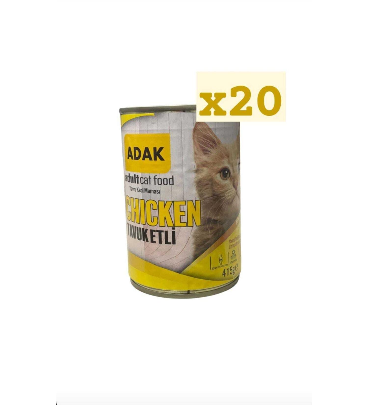 Adak Group Adak Chicken Meat Kitten Canned Food 415 Gr. X 20